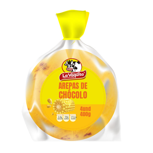 AREPA VAQUITA 4U 400G CHOCOLO